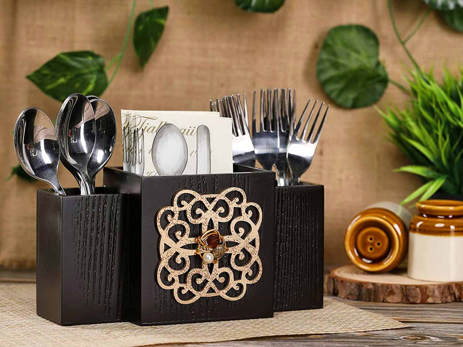 Spoon and fork holders for dinning table