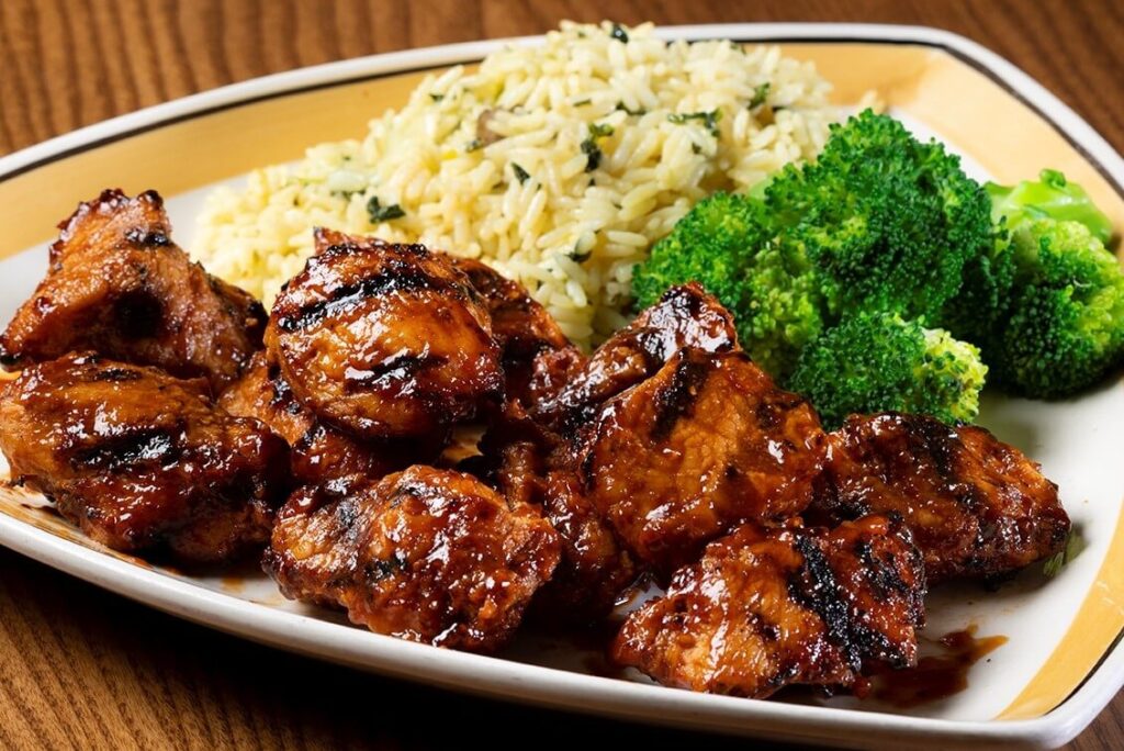 Marinated turkey tips cooking