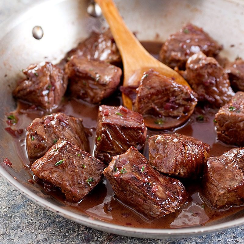 Beef Tips with Red Wine Sauce