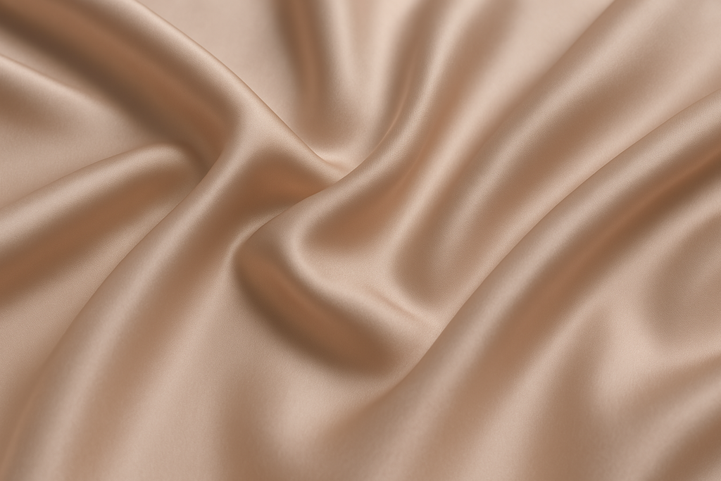 Luxurious silk fabric draped elegantly in soft lighting