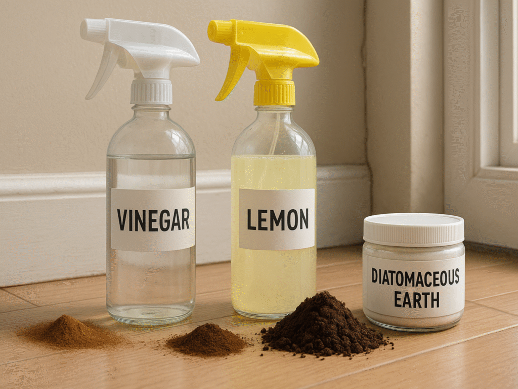 Natural ant deterrents applied indoors near cracks and entry points.